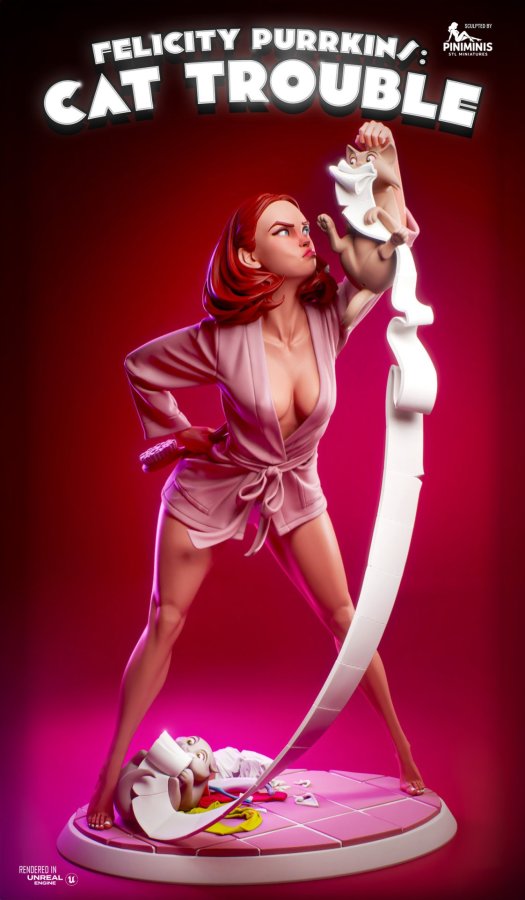 Felicity Purrkins: Cat Trouble - statua pinupowa w skali 1/16